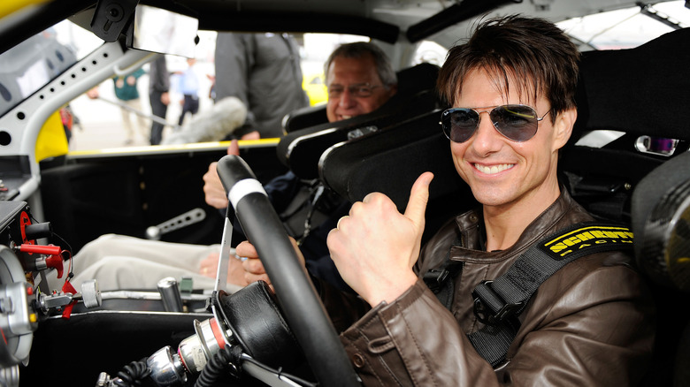 Tom Cruise in a race car