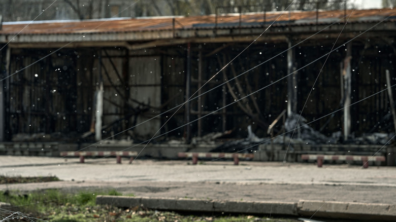 fiber-optic cables left over from drone missions
