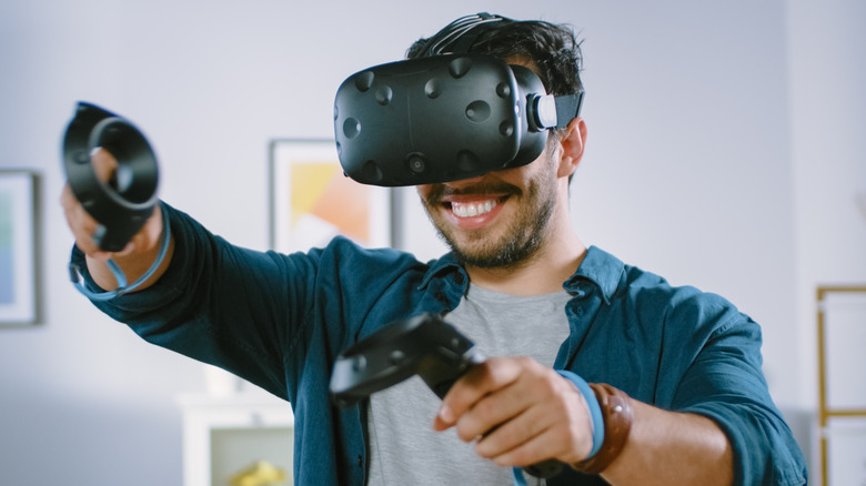 Person playing with VR headset