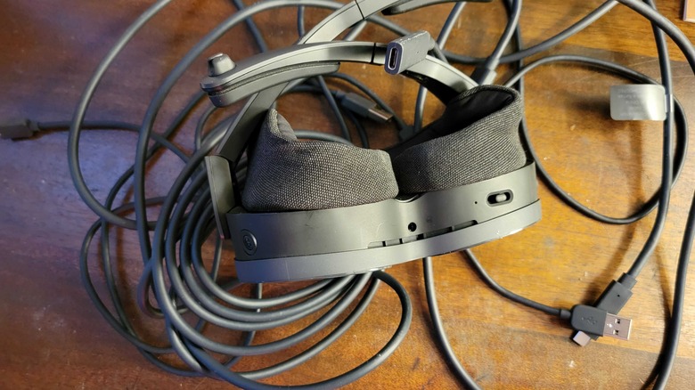 The XR Elite amongst the charging wires it comes with