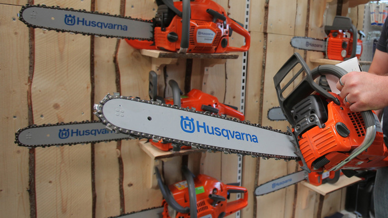 Husqvarna chainsaws at hardware store