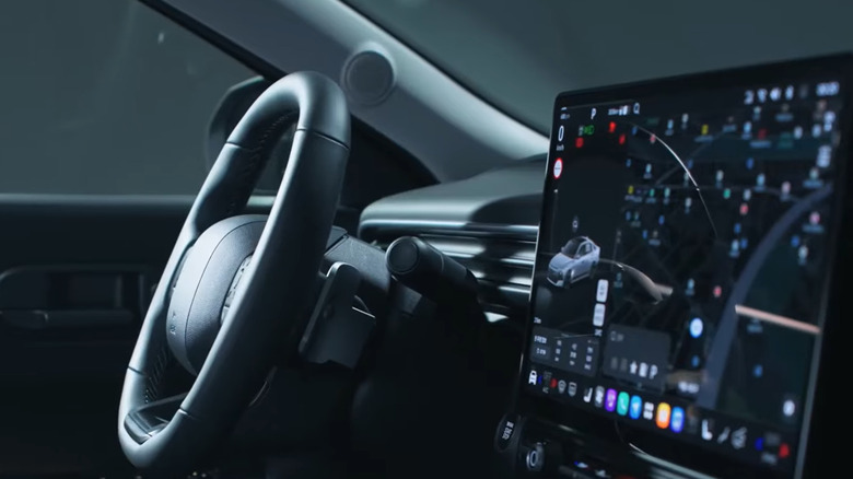 Interior shot of the 2027 Hyundai Elantra Avante without an instrument cluster