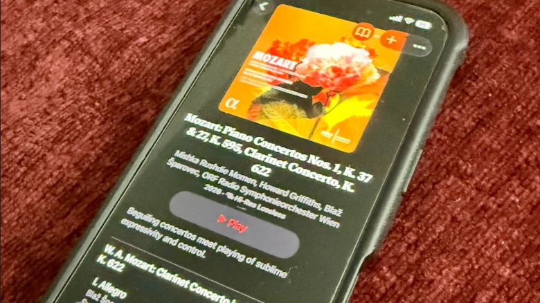 Screenshot of Apple Music Classical on iPhone 16