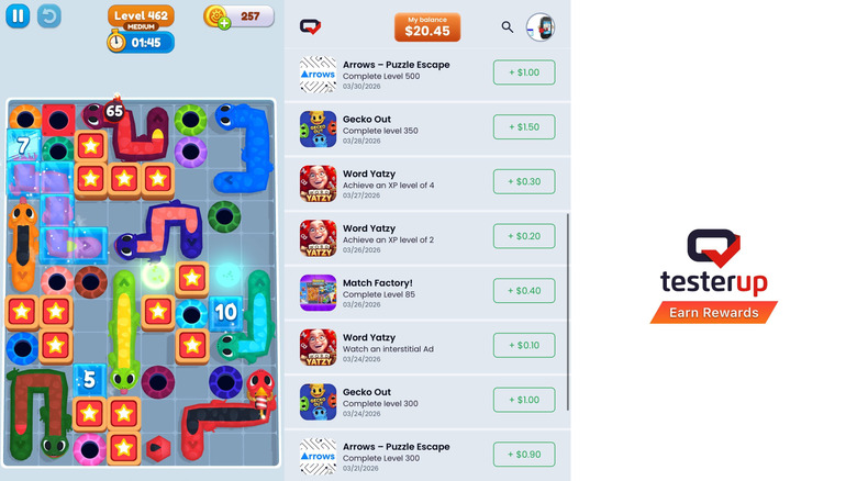 Screenshots from within the app