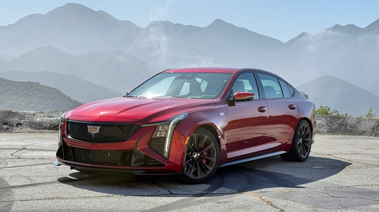 Cadillac CT5-V Blackwing parked in the mountains