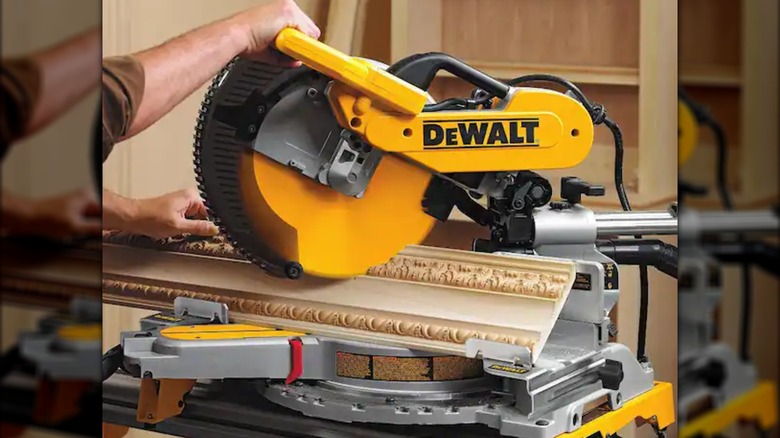 cutting material with DeWalt crown stops