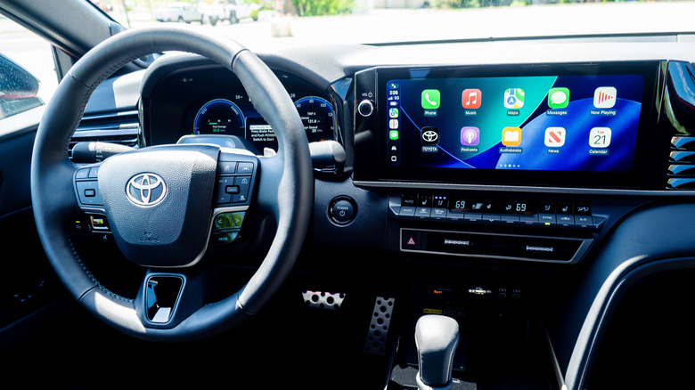 2026 Toyota Camry dashboard, steering wheel, and center touchscreen