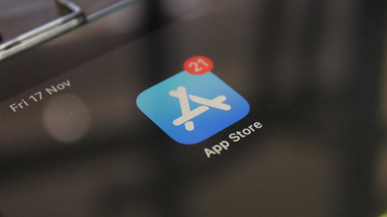 Apple App Store icon on a screen