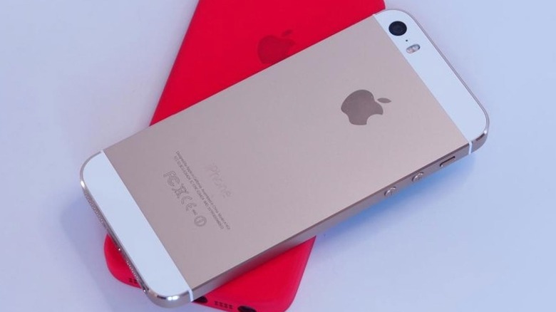 The back of an Apple iPhone 5S