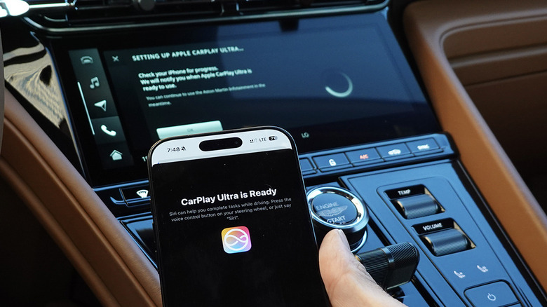 Aston Martin DB12 Volante Apple CarPlay Ultra ready screen