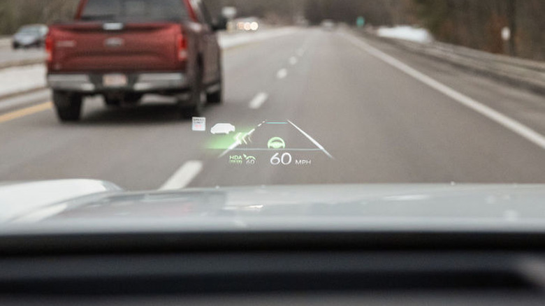 HUD activated in the 2026 Hyundai Palisade Calligraphy while driving.