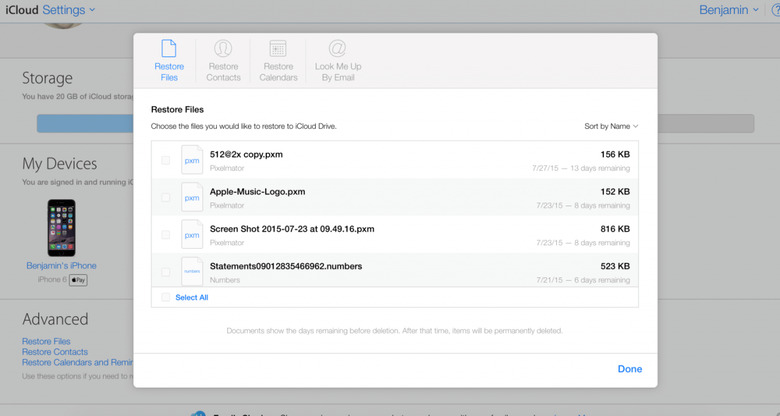 iCloud.com now lets users restore deleted files