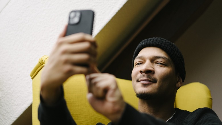 Person taking a photo using a phone