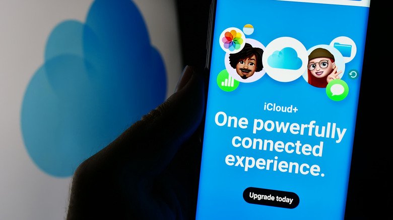 A cell phone showing an upgrade screen for iCloud+
