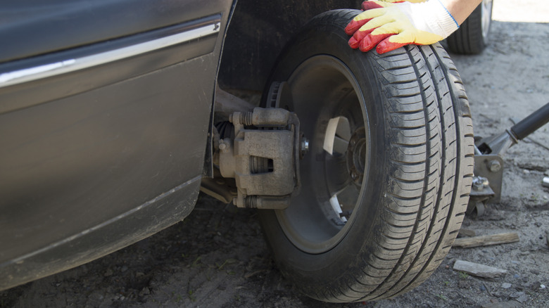 Sale and installation of wheels and tires.