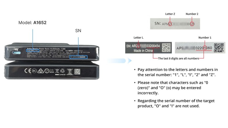 Identifying Anker power bank model.