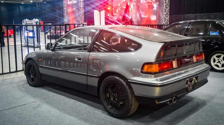 Picture showing a Honda CRX displayed at a car show
