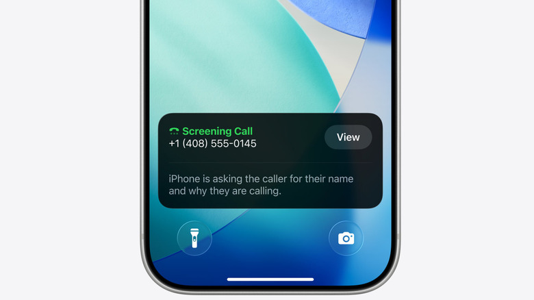 A glimpse of Apple iOS 26's new screening tool
