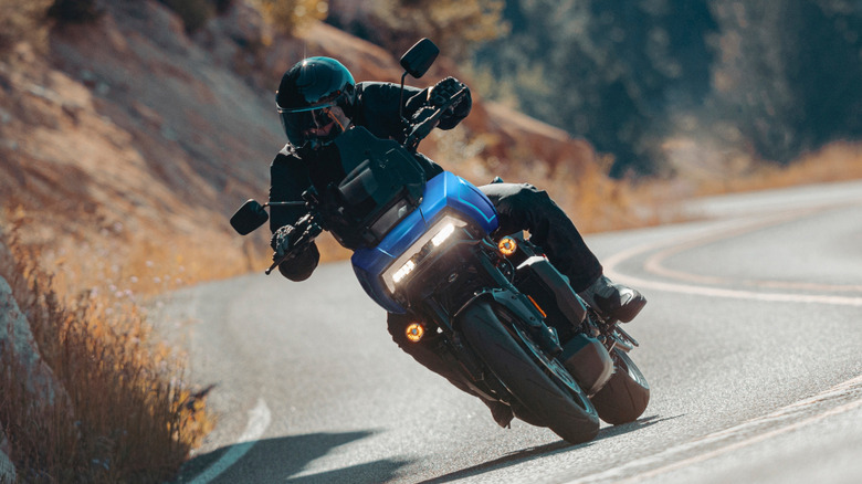 Harley-Davidson Pan America 1250 ST cornering at speed