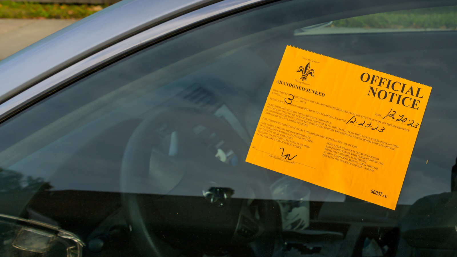 If You See An Orange Sticker On An Abandoned Car, Here's What It Means