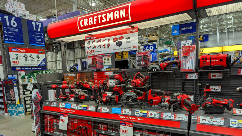 A Craftsman tool display in a store.