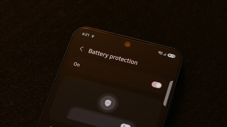 Battery protection feature on a Samsung phone