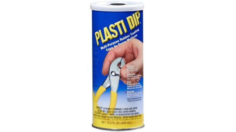 Plastidip can on white background