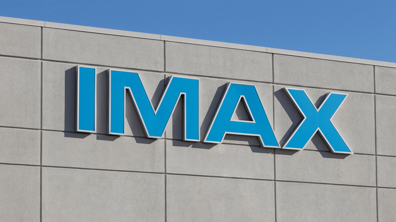 IMAX movie theatre with the logo on top