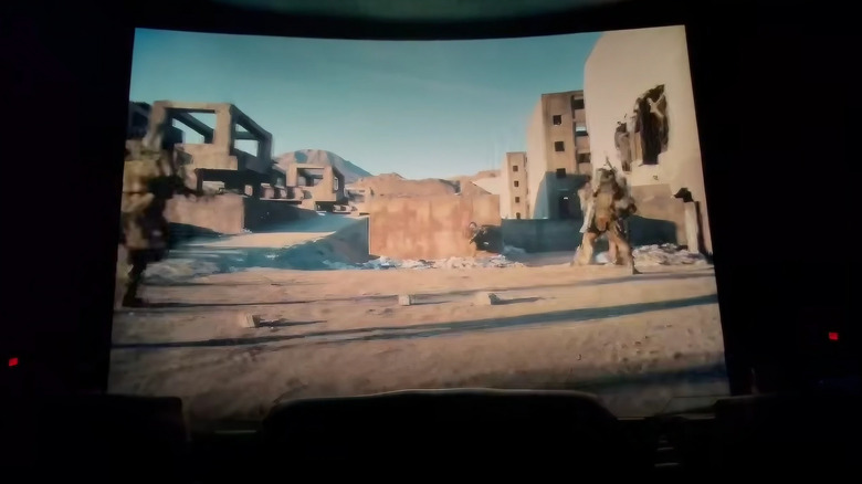 A film being played in an IMAX 70mm theatre