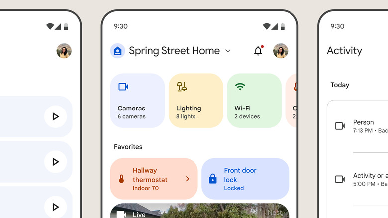 Redesigned Google Home app