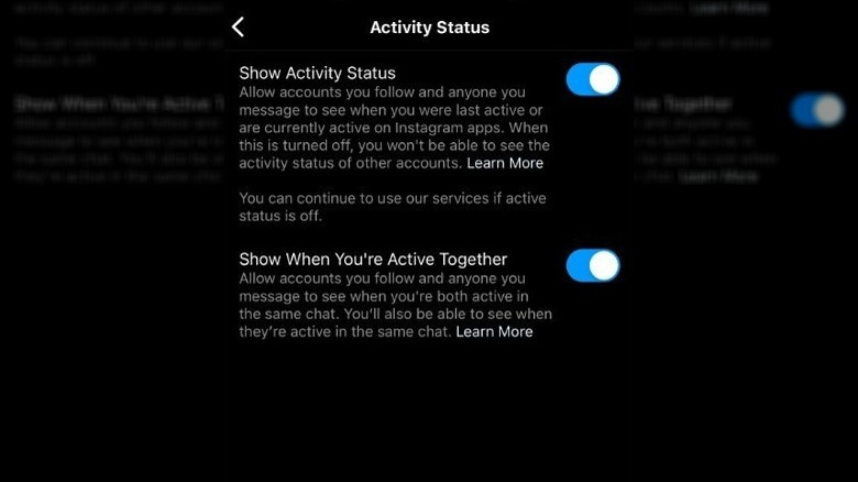 Activity Status on Instagram