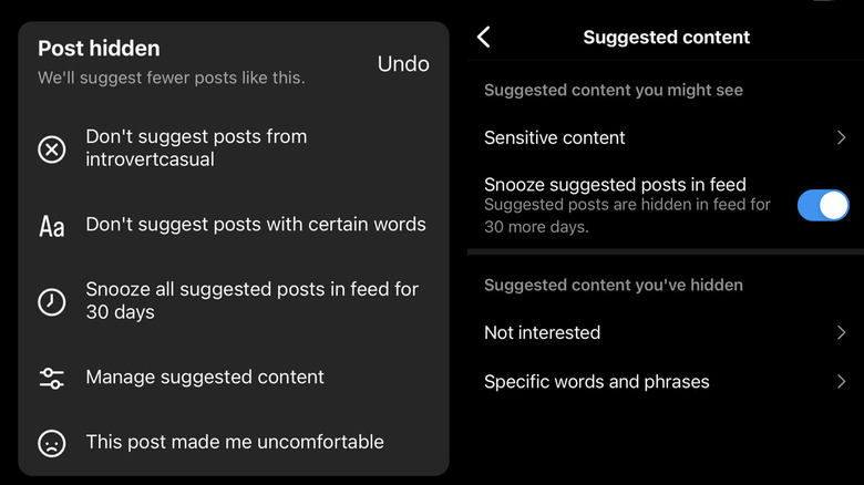 Turn off Instagram suggested posts