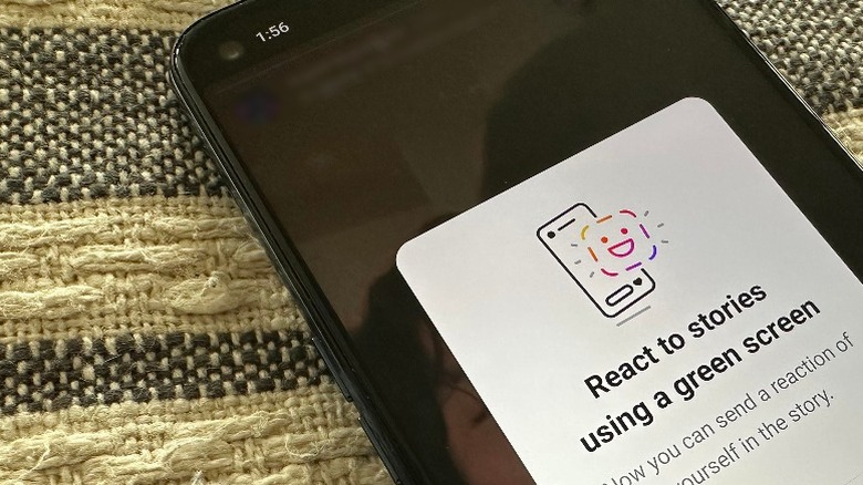 instagram story green screen notification