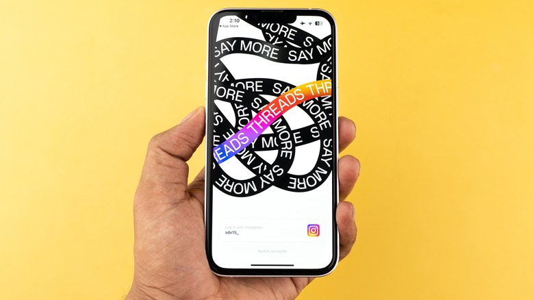 Instagram Threads splash screen on a smartphone.