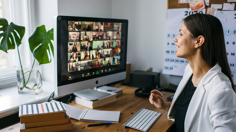 Woman in a Zoom call