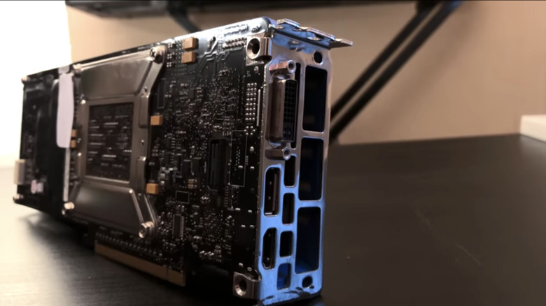 Close-up view of Intel Larrabee GPU.
