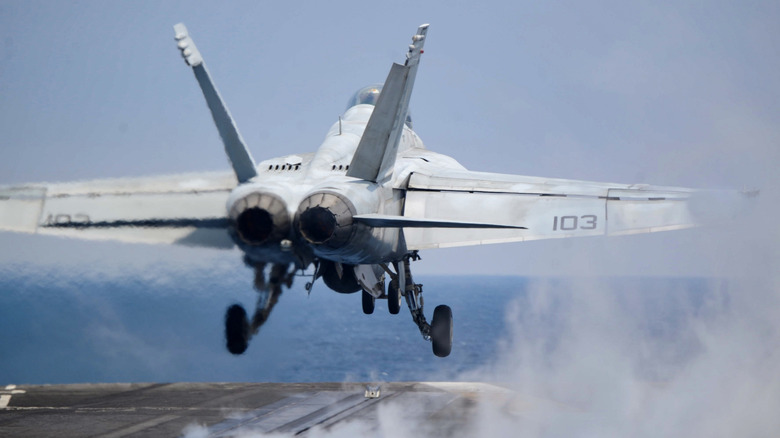F/A-18 Super Hornet launching from deck USS Harry S. Truman