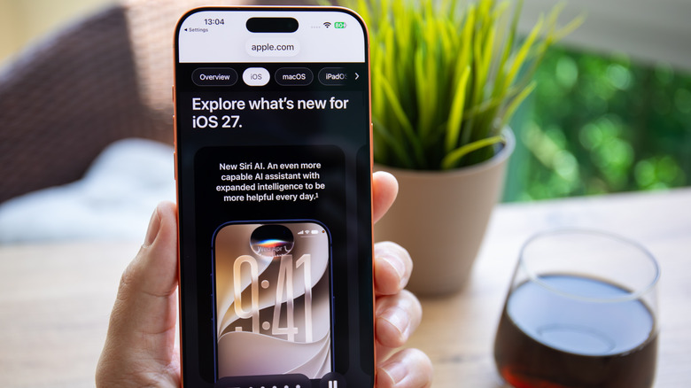 iPhone showing the developer beta software update installation iOS 27 screen