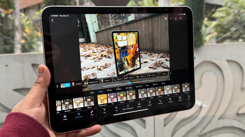 Image editing on iPad.