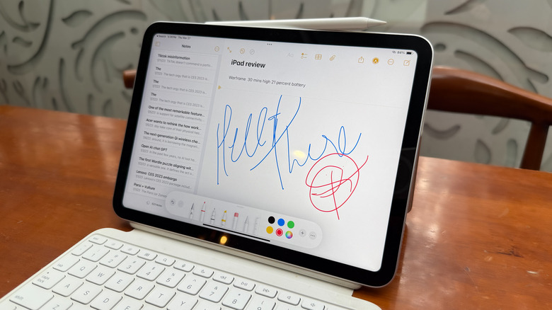 Sketching on the iPad.