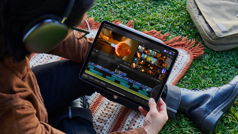 person using Final Cut Pro iPad