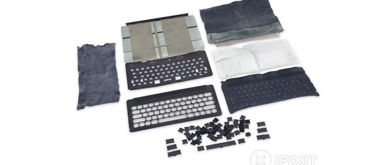 iPad Pro Smart Keyboard iFixit teardown peels back the conductive fabric