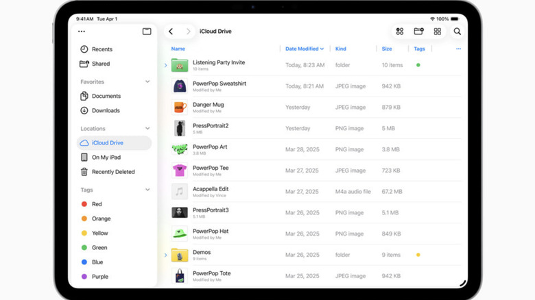 Files app in iPadOS 26
