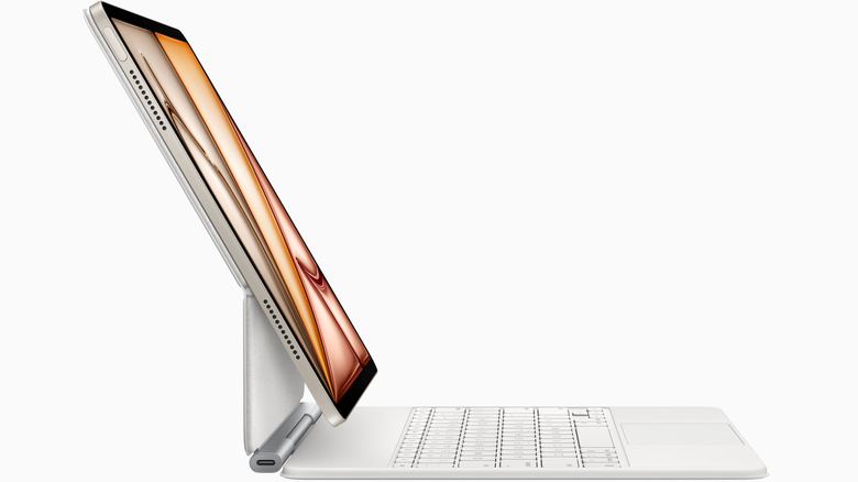 iPad side profile with Apple Magic Keyboard