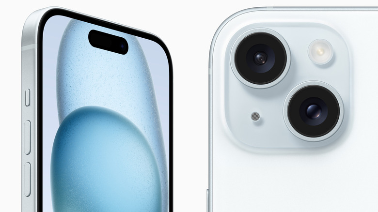 Closeup of the iPhone 15 