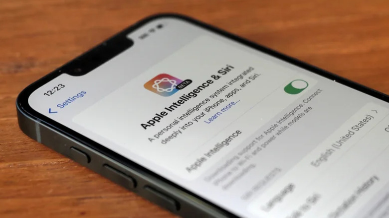 Apple Intelligence settings on an iPhone