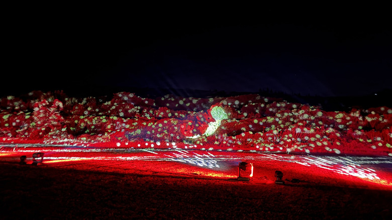 Spotlights at night