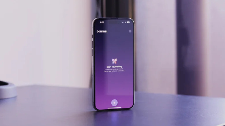 Journal app on an iPhone