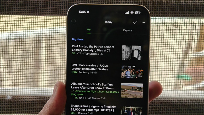 Feedly news app.