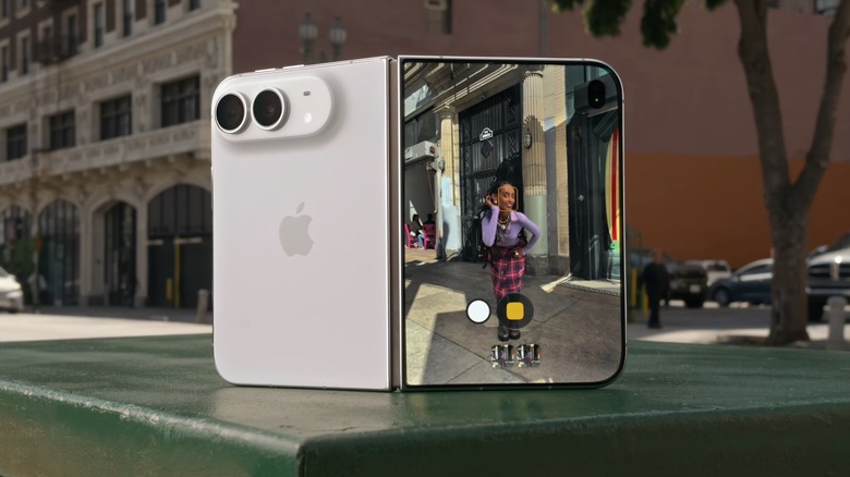 A person taking a photo with the iPhone Duo